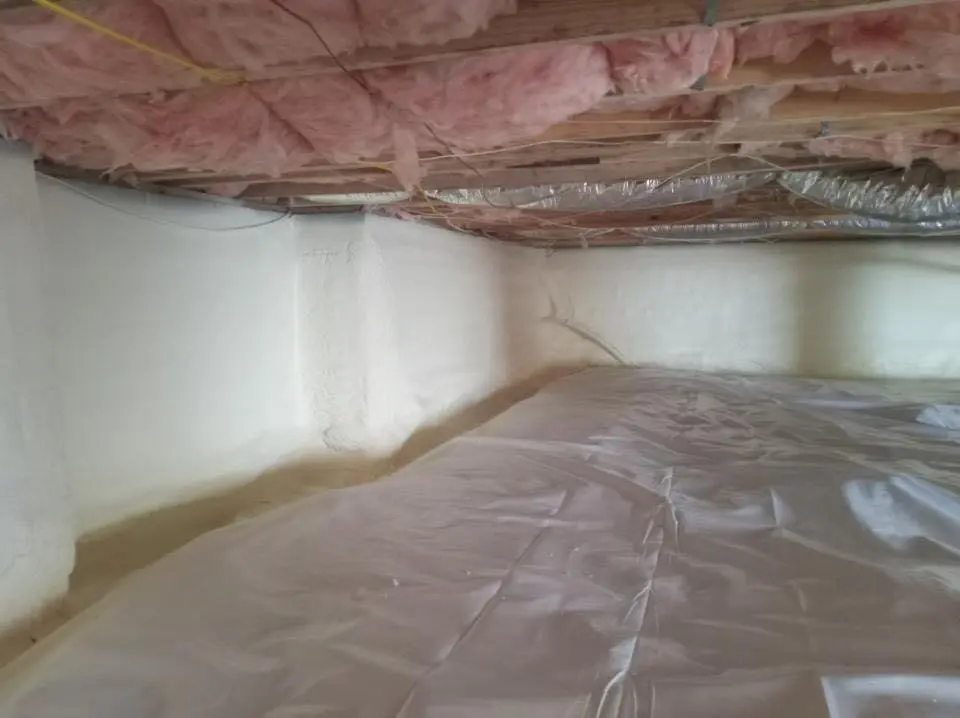 Crawl space encapsulation with closed-cell spray foam for Attic Insulation in Bullard